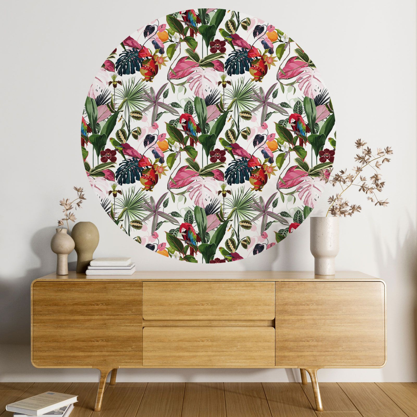 Papier peint rond / cercle - Motif botanique - 327