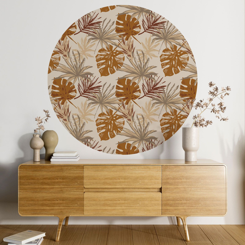 Papier peint rond / cercle - Motif botanique - 330