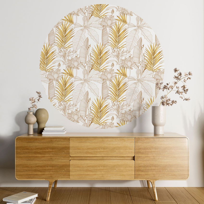 Papier peint rond / cercle - Motif botanique - 336