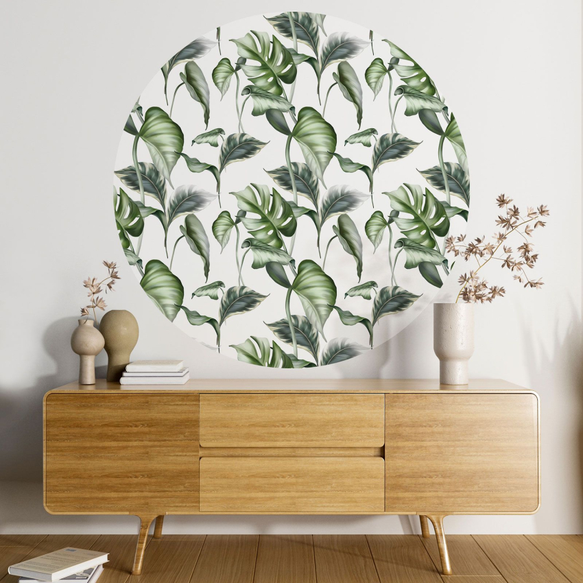 Papier peint rond / cercle - Motif botanique - 339