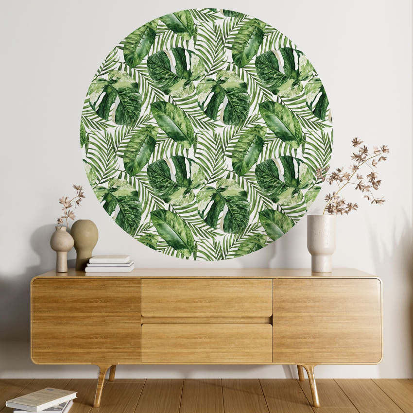 Papier peint rond / cercle - Motif botanique - 343