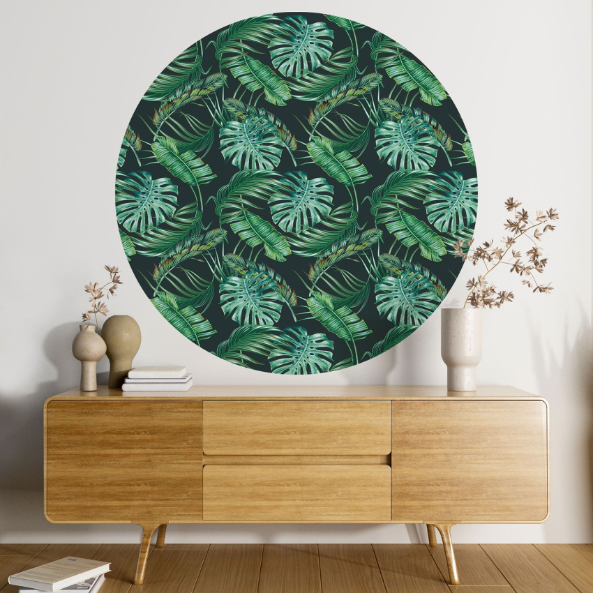 Papier peint rond / cercle - Motif botanique - 348