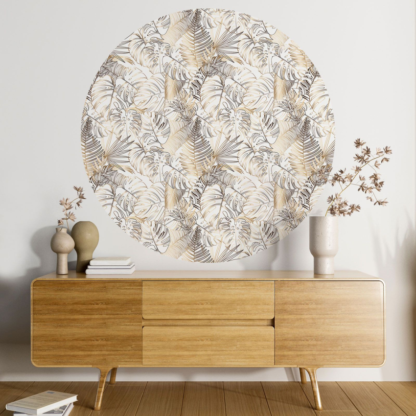 Papier peint rond / cercle - Motif botanique - 355