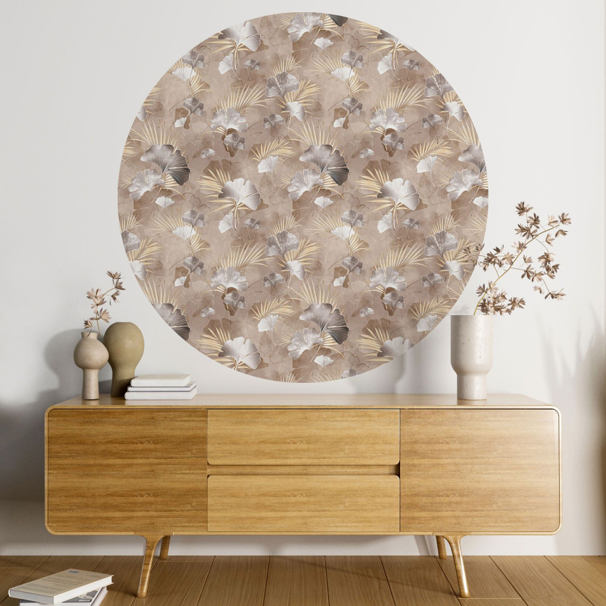 Papier peint rond / cercle - Motif botanique - 358