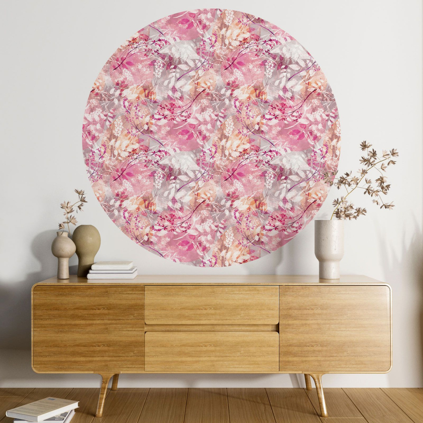 Papier peint rond / cercle - Motif botanique - 359