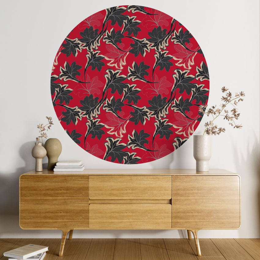 Papier peint rond / cercle - Motif botanique - 376
