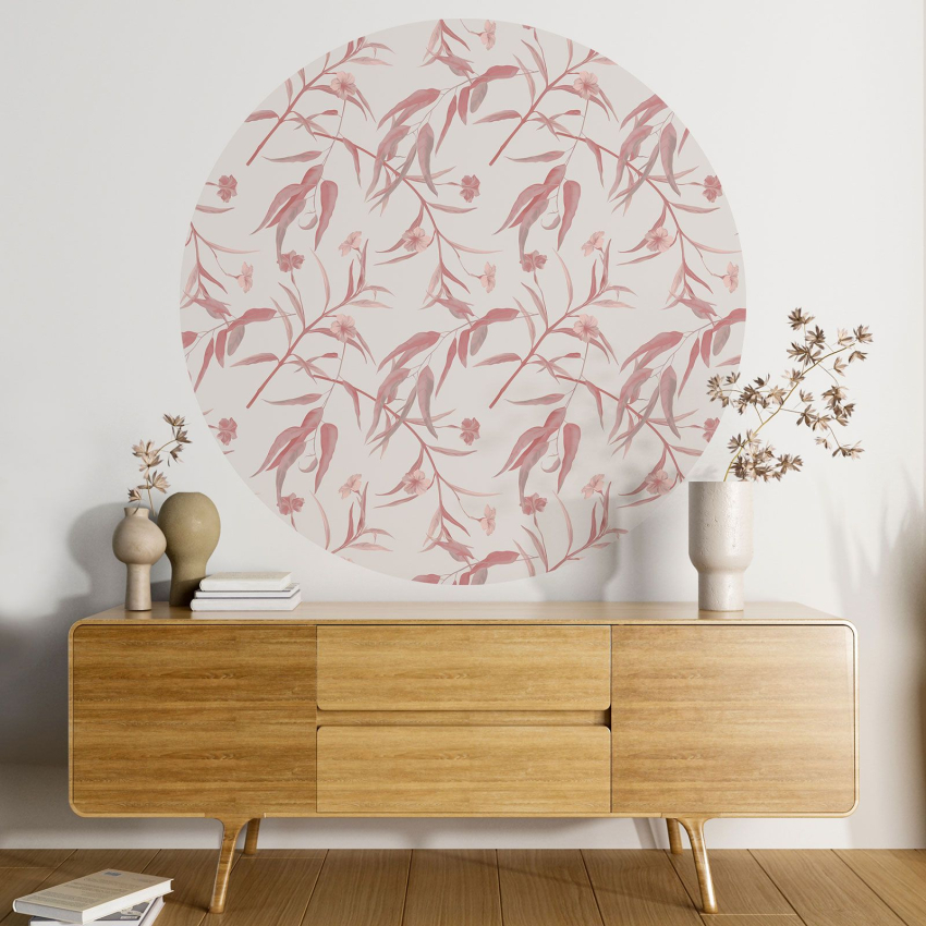 Papier peint rond / cercle - Motif botanique - 387