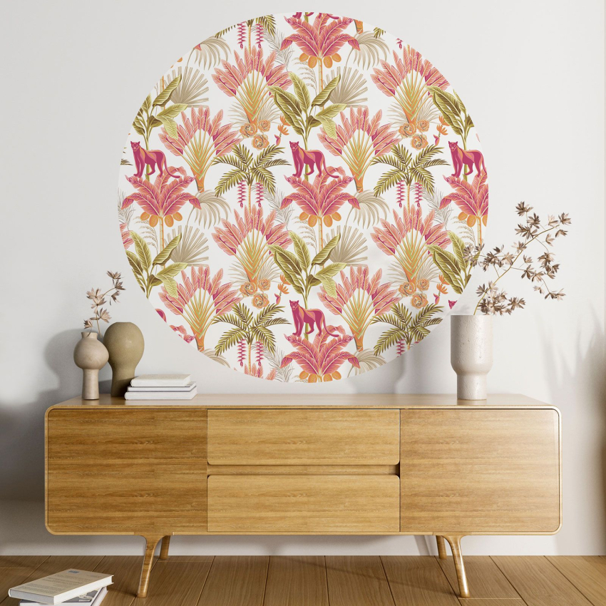 Papier peint rond / cercle - Motif botanique - 391