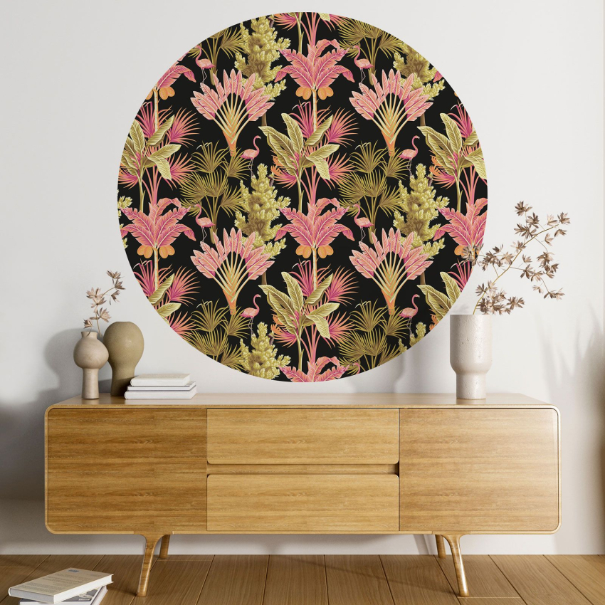 Papier peint rond / cercle - Motif botanique - 392