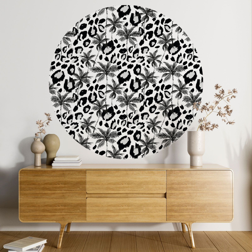 Papier peint rond / cercle - Motif botanique - 393