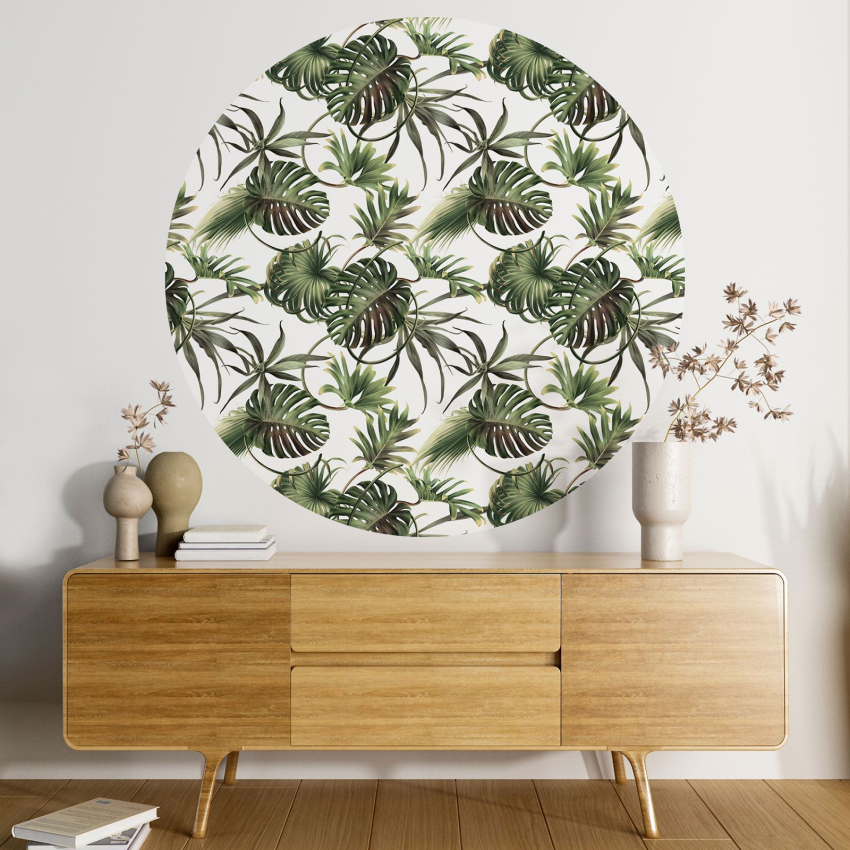 Papier peint rond / cercle - Motif botanique - 399