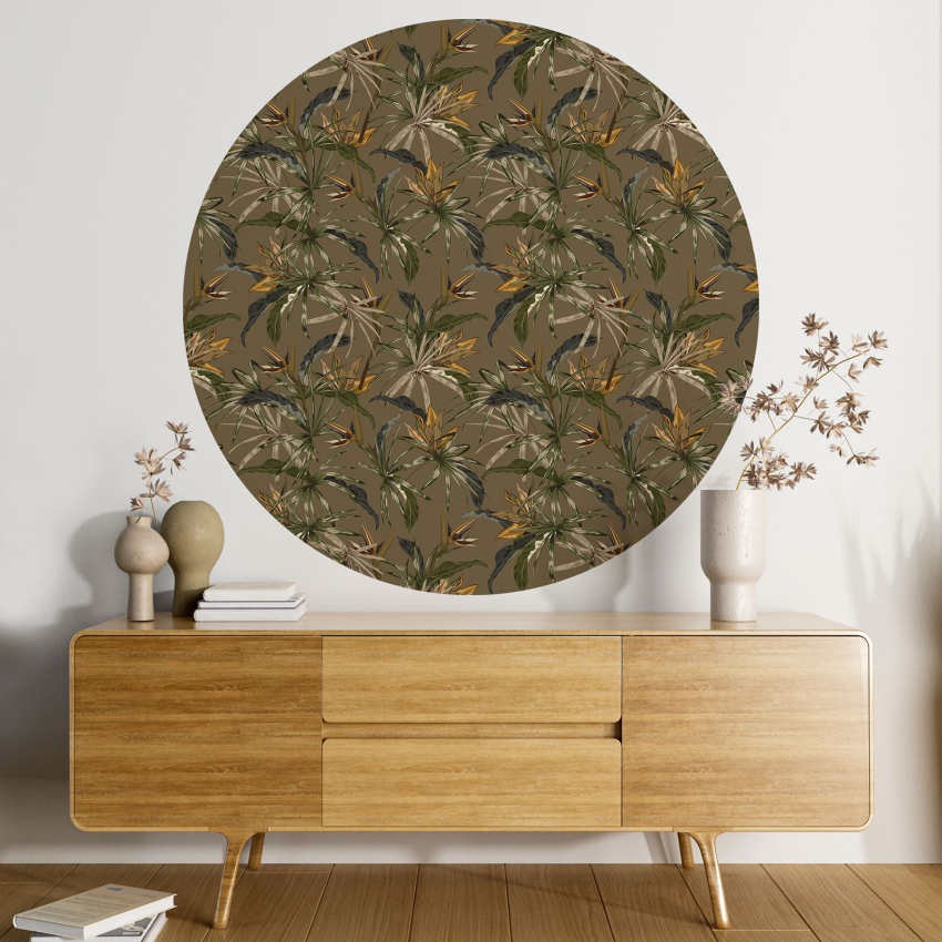 Papier peint rond / cercle - Motif botanique - 403