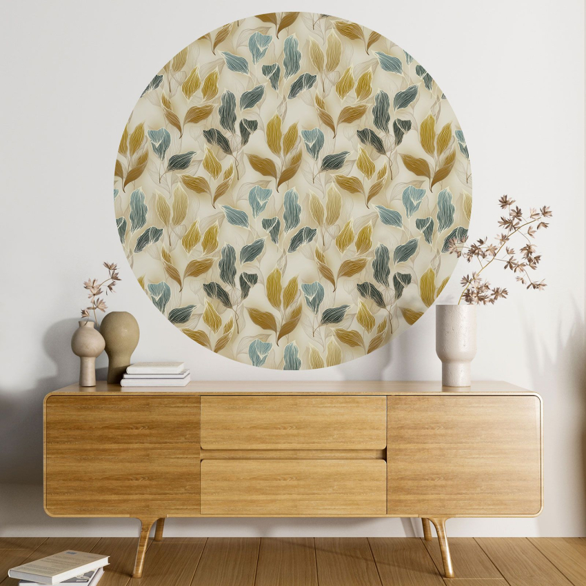 Papier peint rond / cercle - Motif botanique - 415