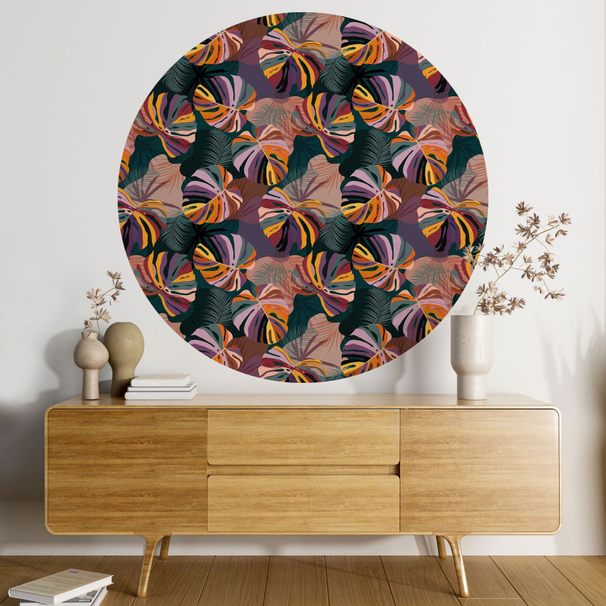 Papier peint rond / cercle - Motif botanique - 417