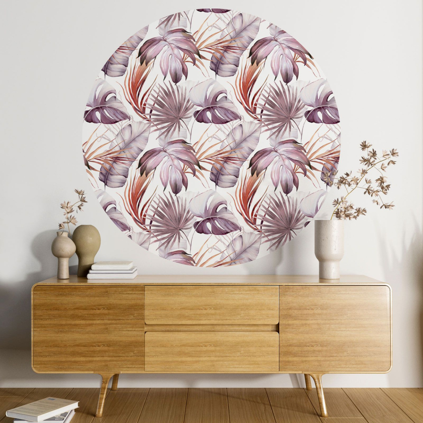 Papier peint rond / cercle - Motif botanique - 422