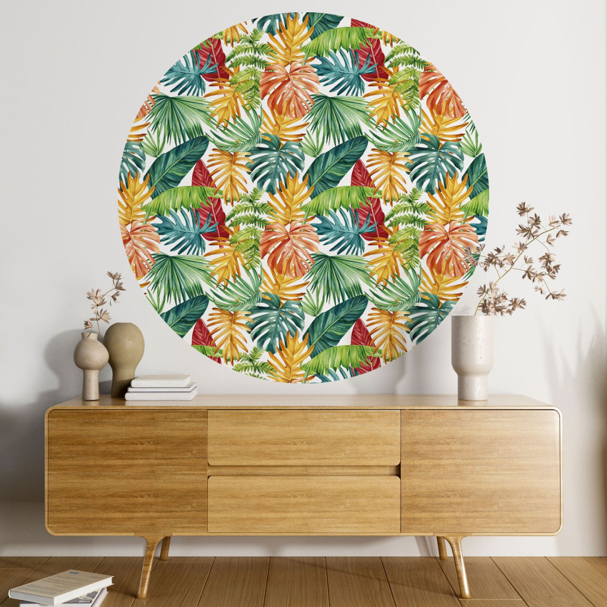 Papier peint rond / cercle - Motif botanique - 424