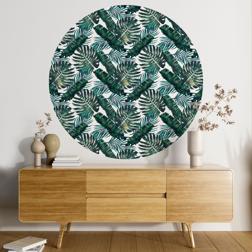 Papier peint rond / cercle - Motif botanique - 439