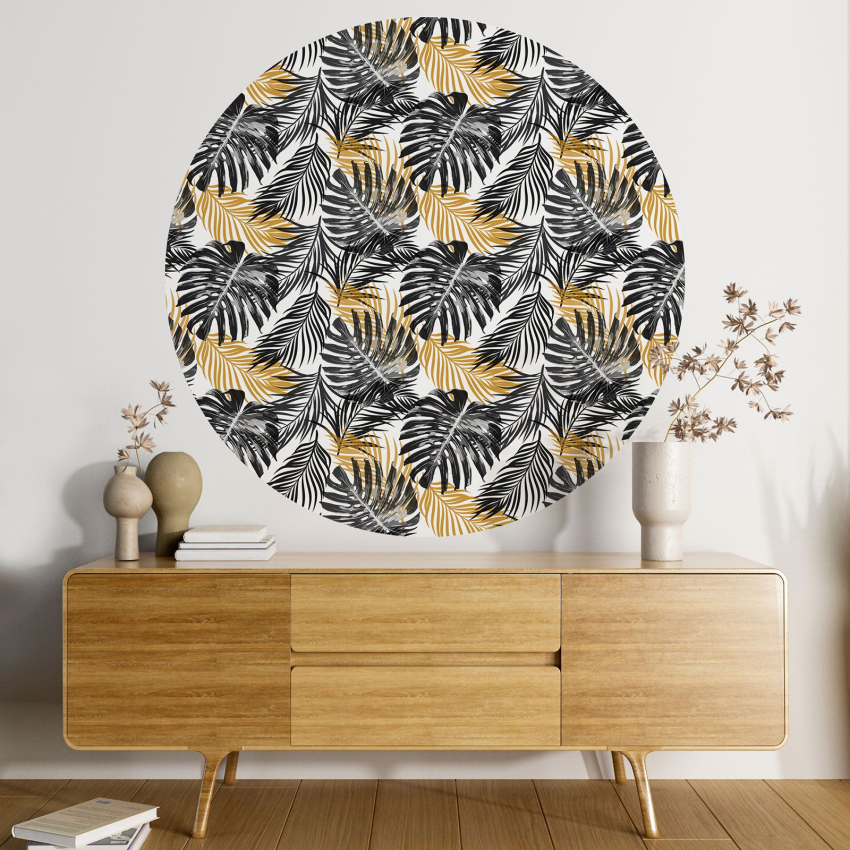Papier peint rond / cercle - Motif botanique - 441