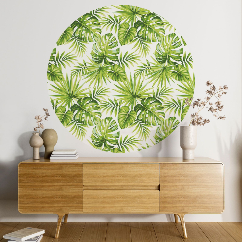 Papier peint rond / cercle - Motif botanique - 446
