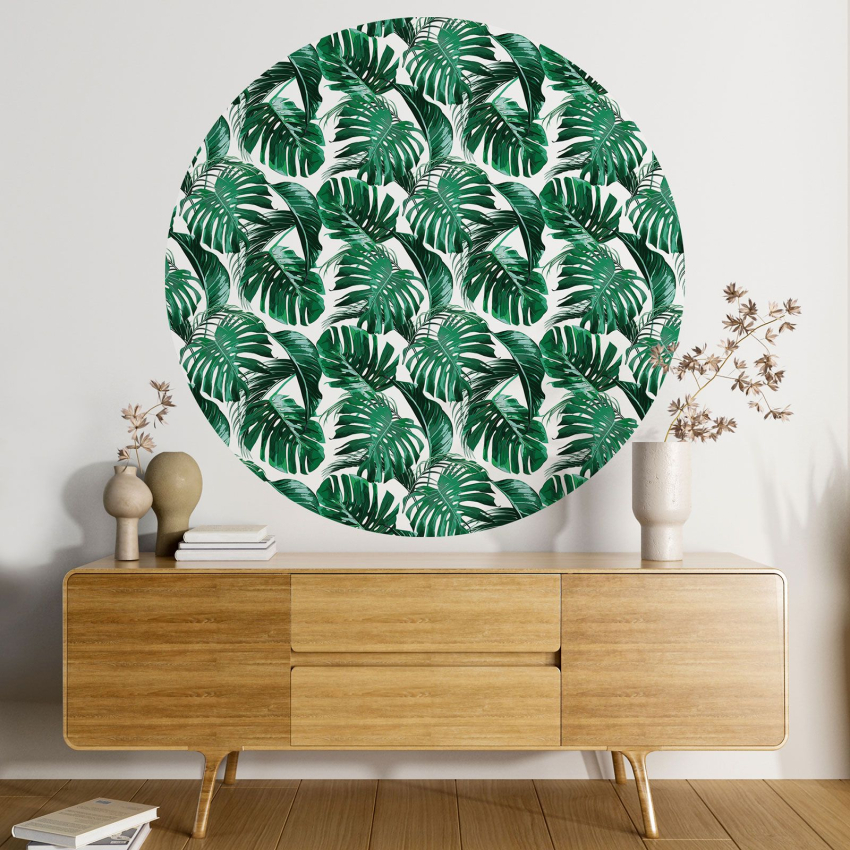 Papier peint rond / cercle - Motif botanique - 451