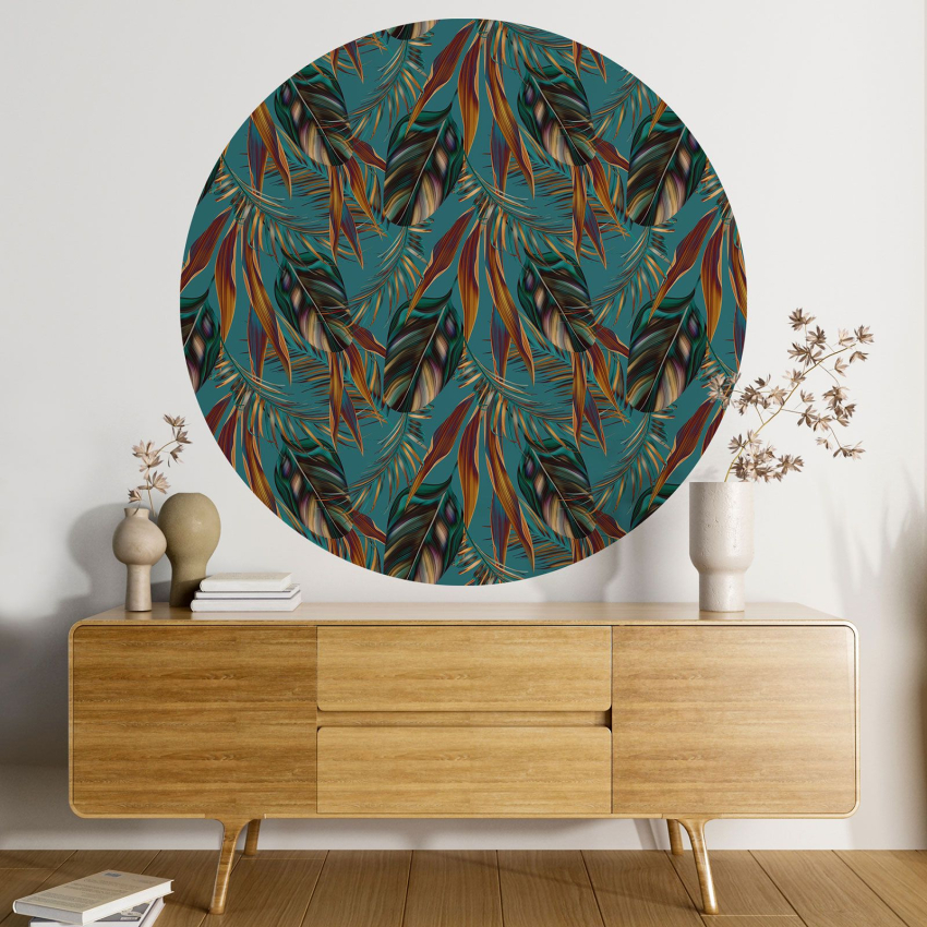 Papier peint rond / cercle - Motif botanique - 452