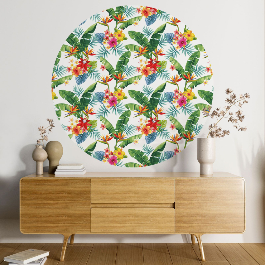 Papier peint rond / cercle - Motif botanique - 453