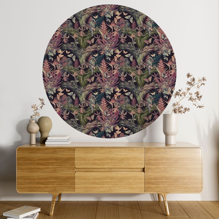 Papier peint rond / cercle - Motif botanique - 455