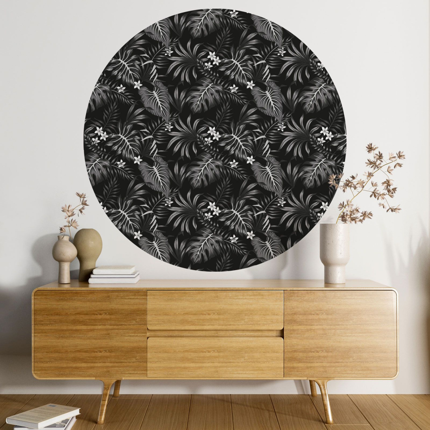 Papier peint rond / cercle - Motif botanique - 498