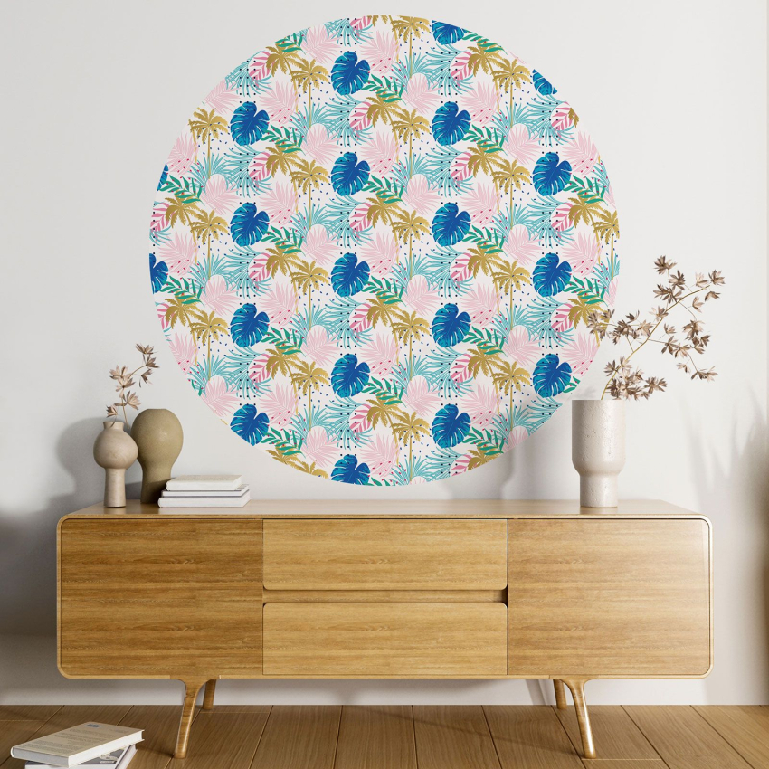 Papier peint rond / cercle - Motif botanique - 522