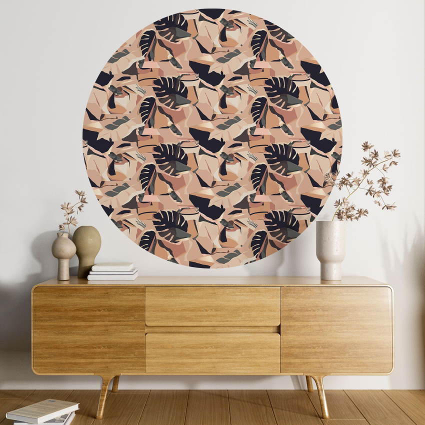 Papier peint rond / cercle - Motif botanique - 536