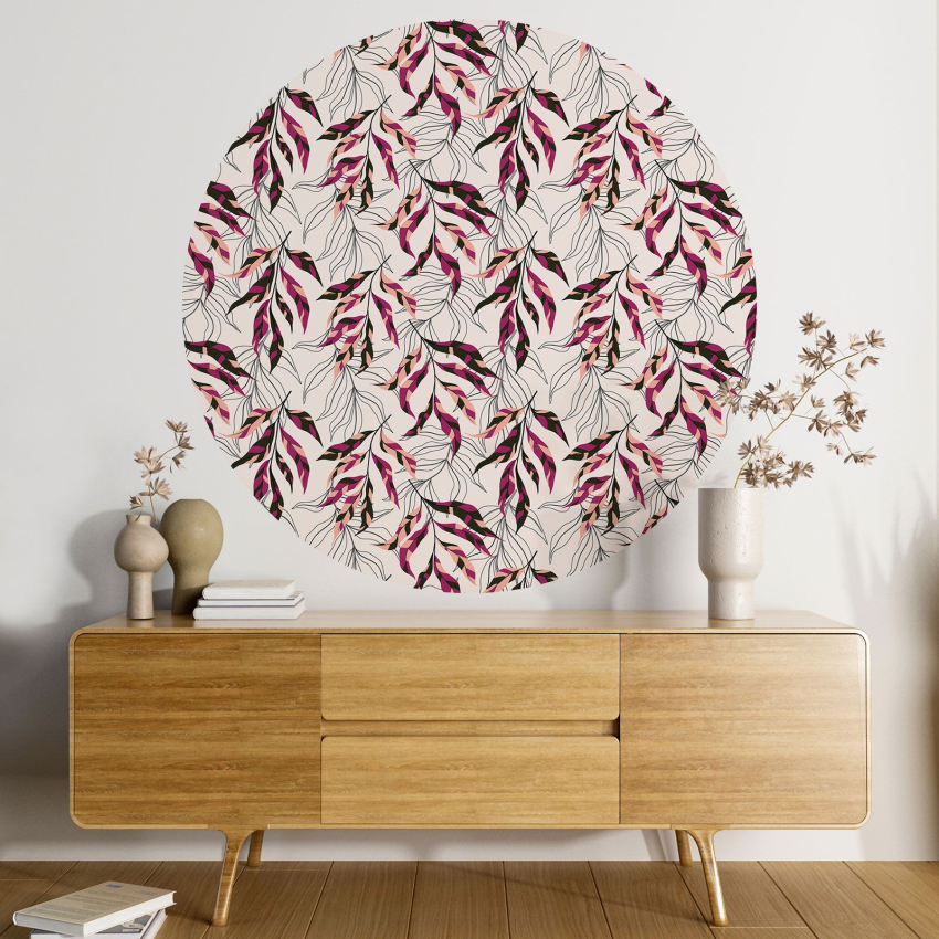 Papier peint rond / cercle - Motif botanique - 577