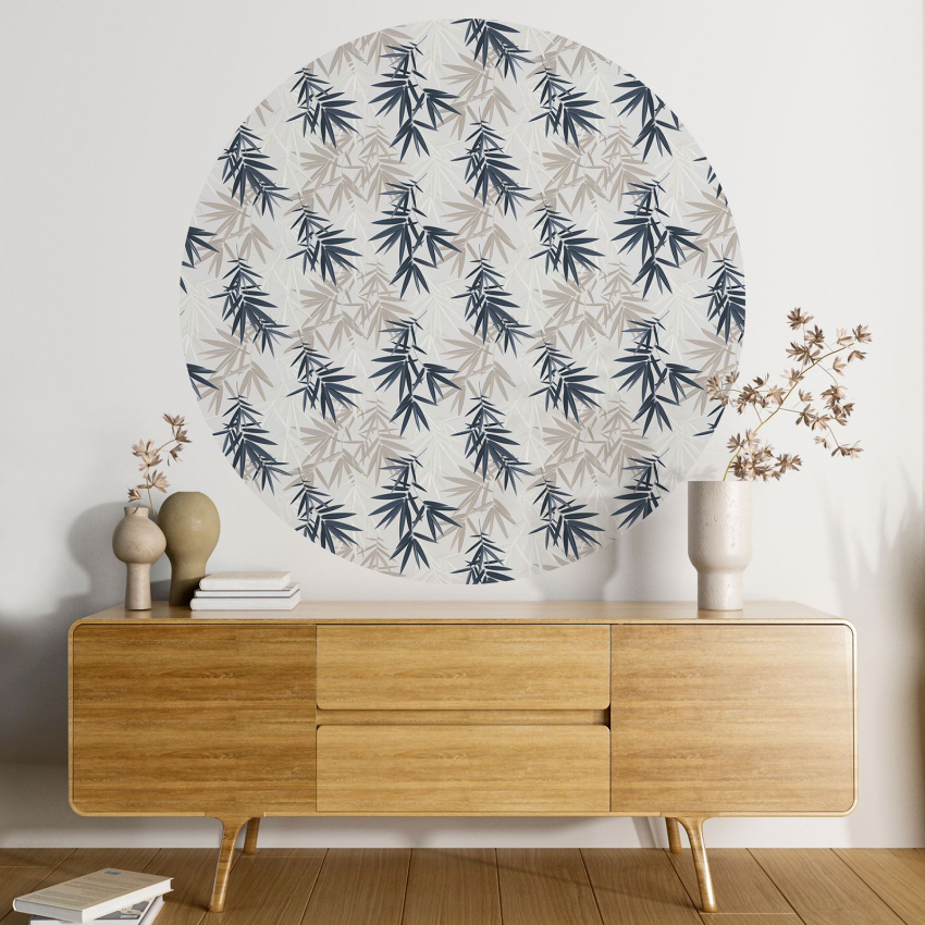 Papier peint rond / cercle - Motif botanique - 596