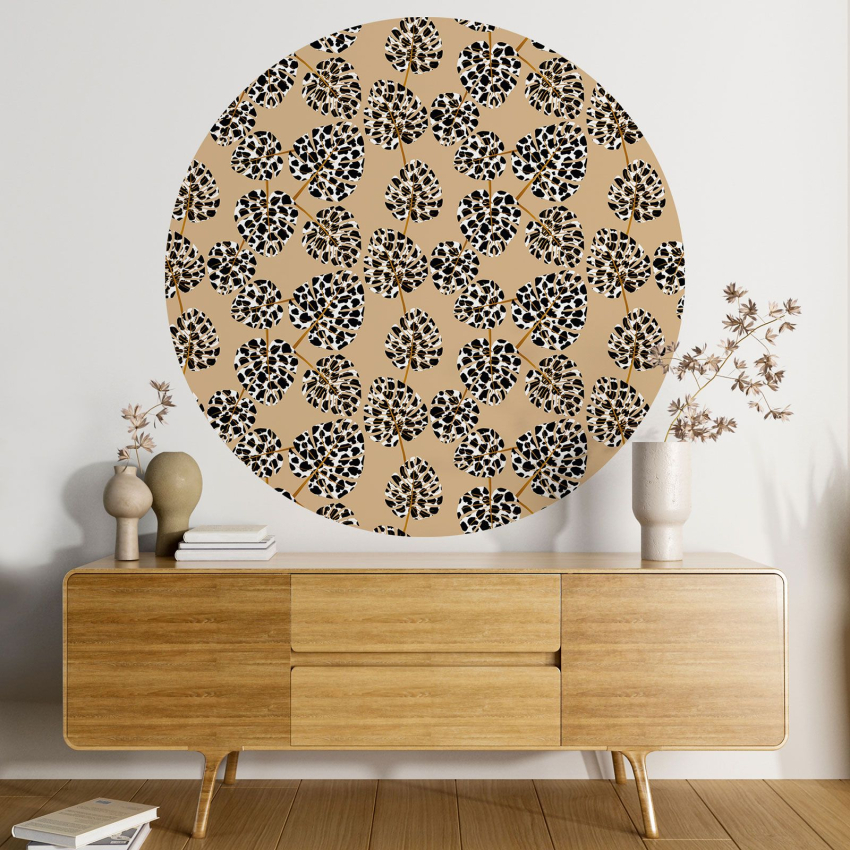 Papier peint rond / cercle - Motif botanique - 600