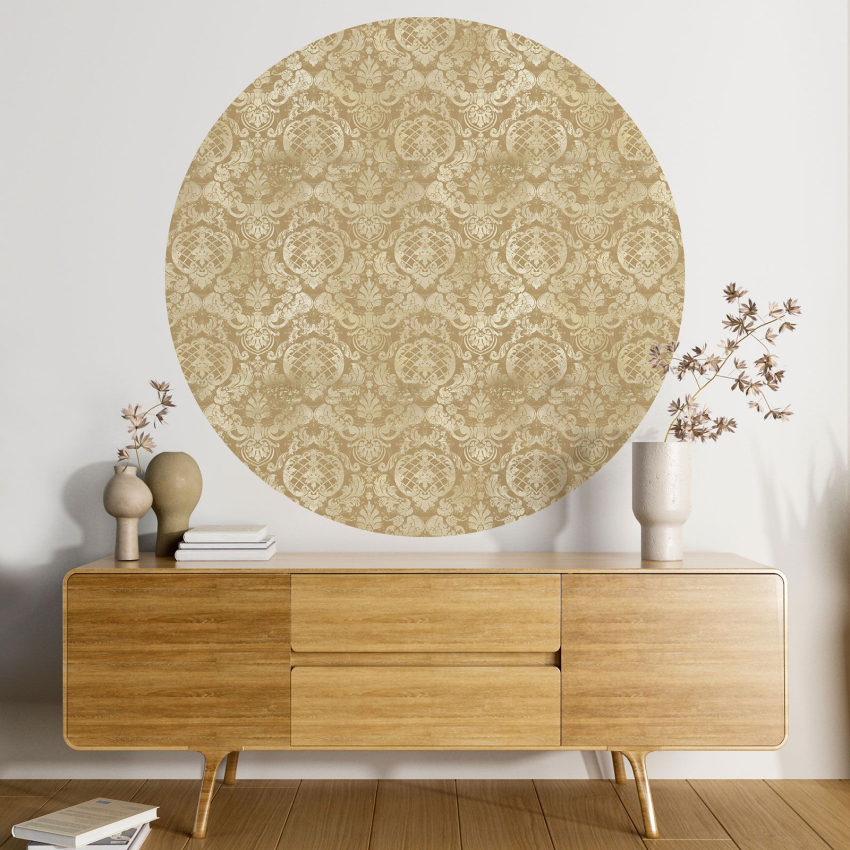 Papier peint rond / cercle - Motif damassé - 093