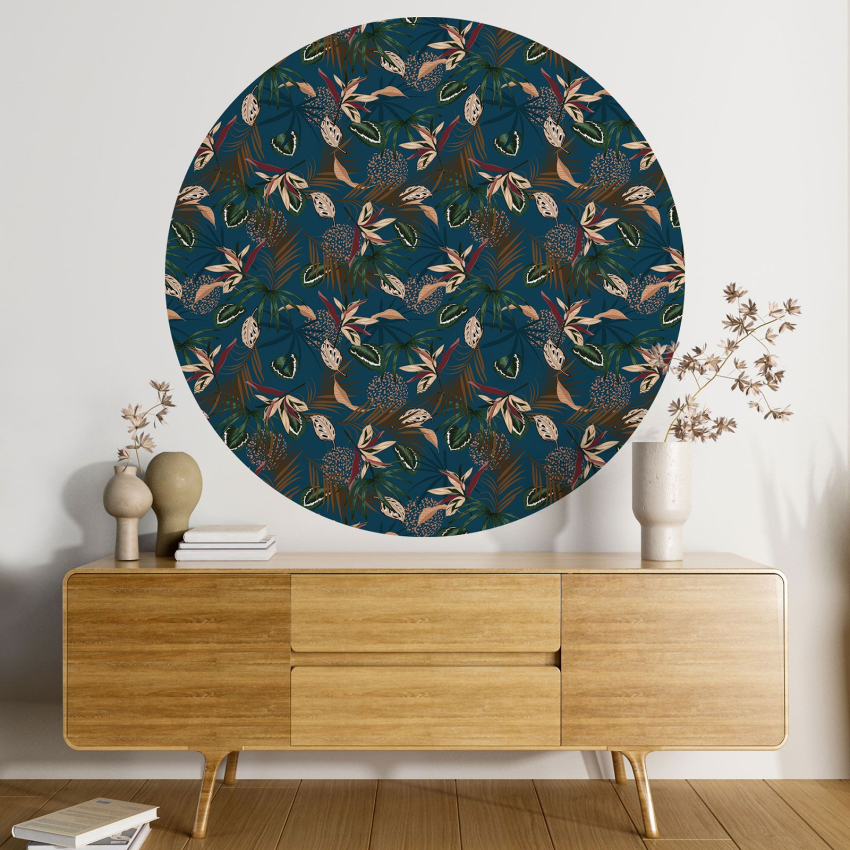 Papier peint rond / cercle - Motif floral - 176