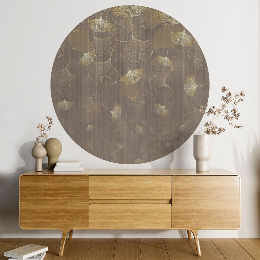 Papier peint rond / cercle - Motif floral