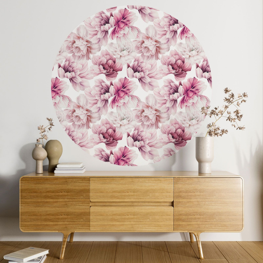 Papier peint rond / cercle - Motif floral - 298
