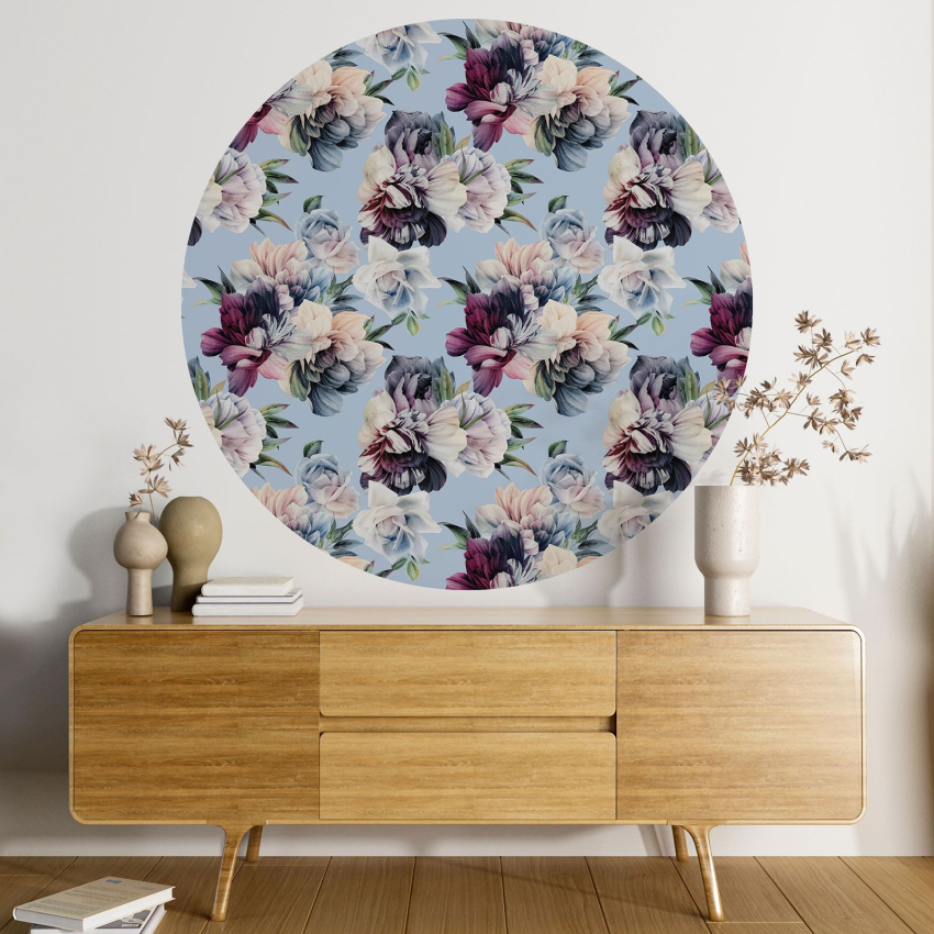 Papier peint rond / cercle - Motif floral - 312