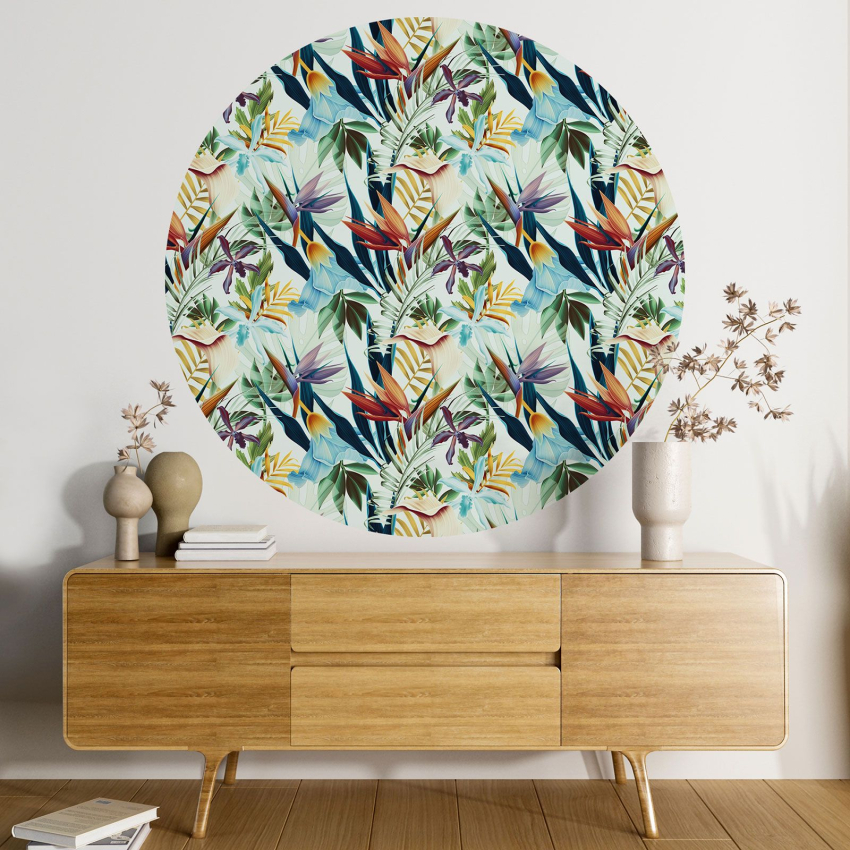 Papier peint rond / cercle - Motif floral - 435