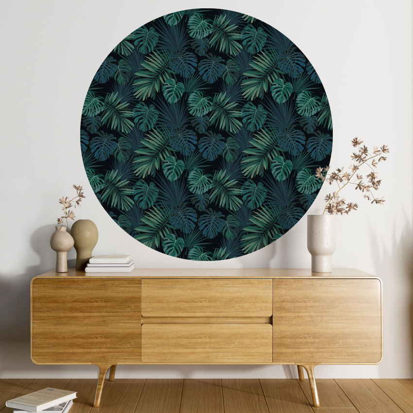 Papier peint rond / cercle - Motif floral - 472