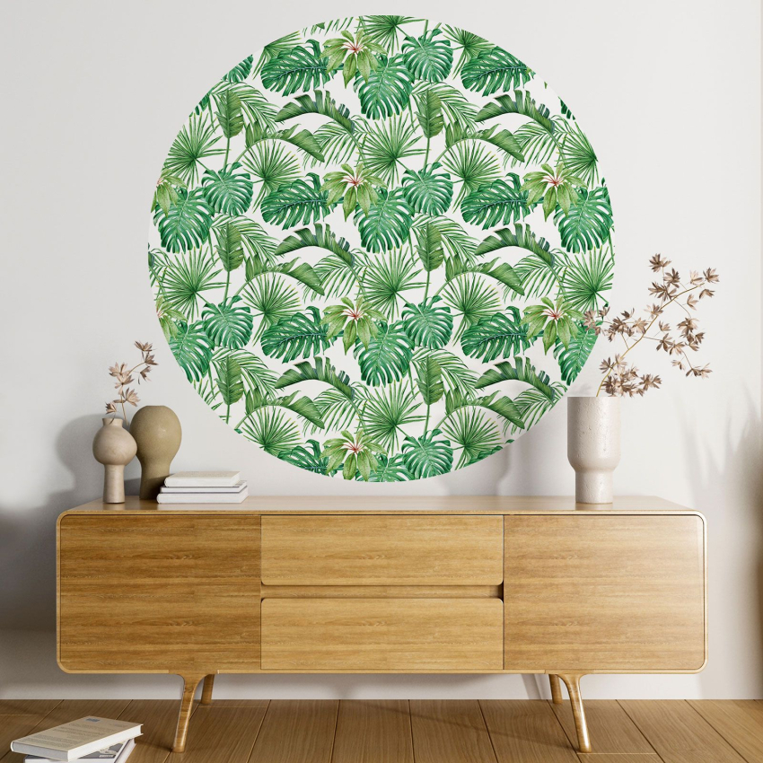 Papier peint rond / cercle - Motif floral - 477
