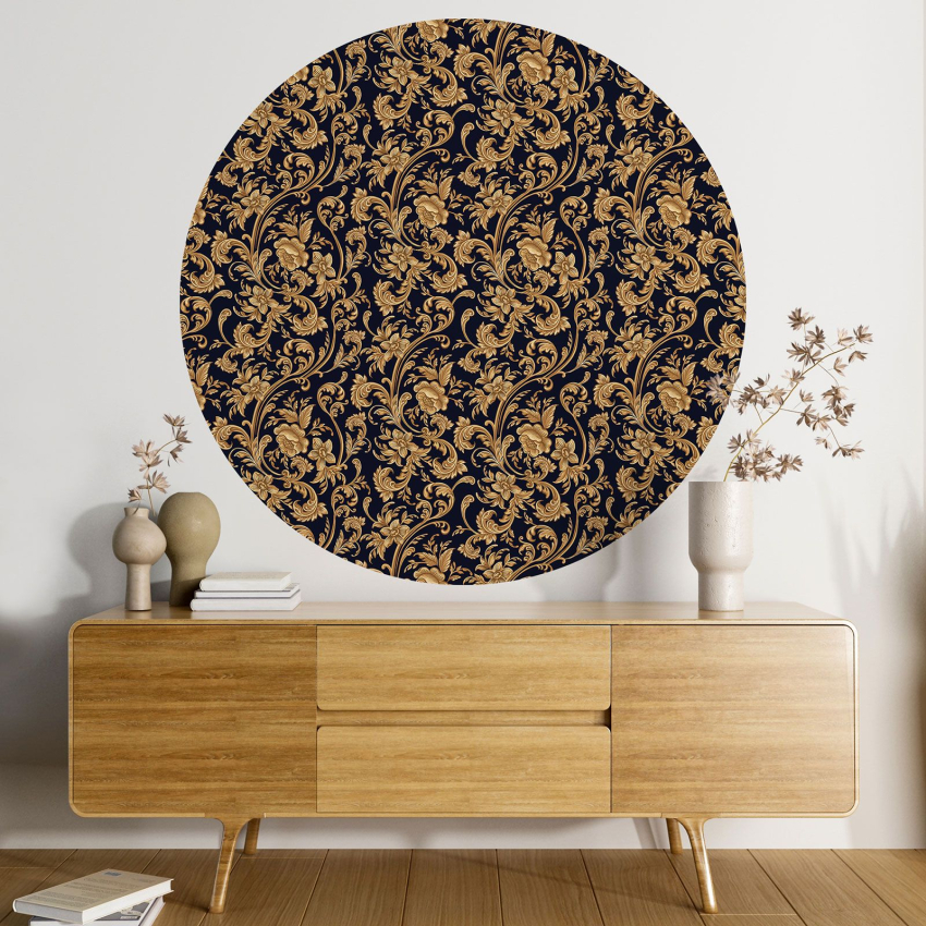 Papier peint rond / cercle - Motif floral - 481
