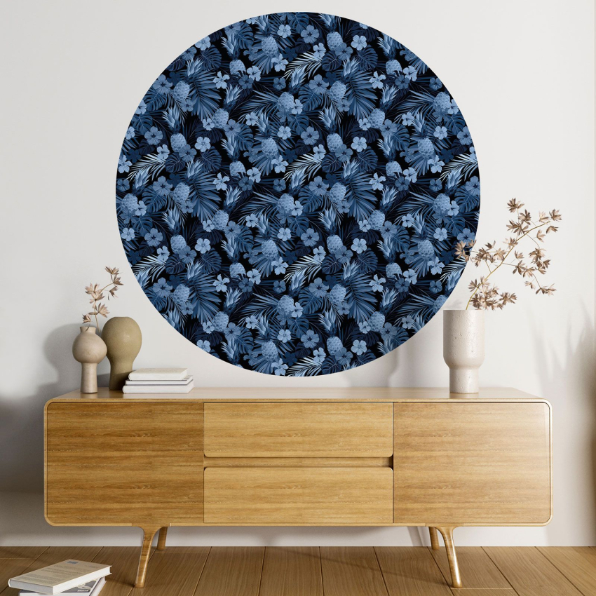 Papier peint rond / cercle - Motif floral - 551