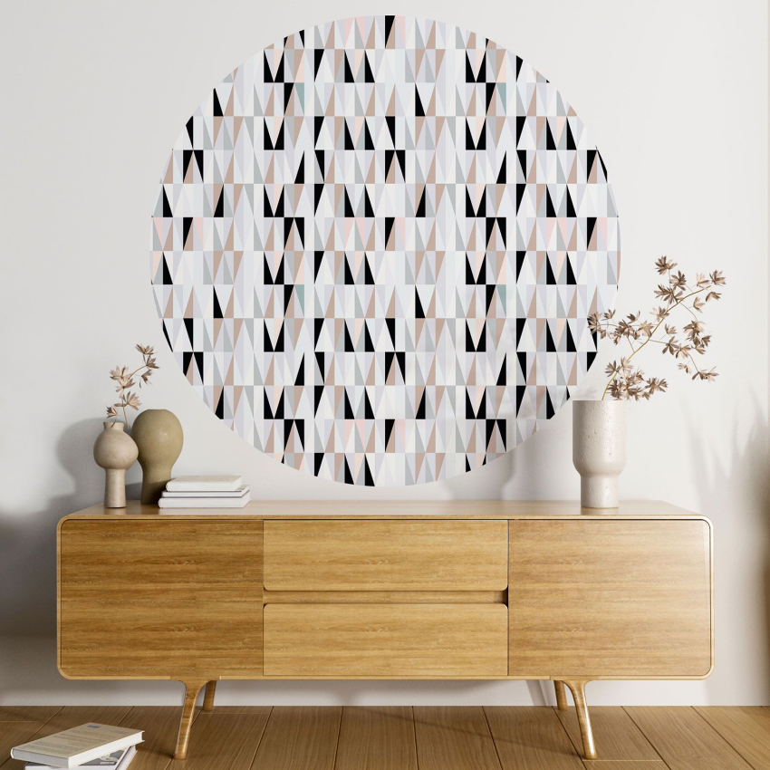 Papier peint rond / cercle - Motif géométrique - 032