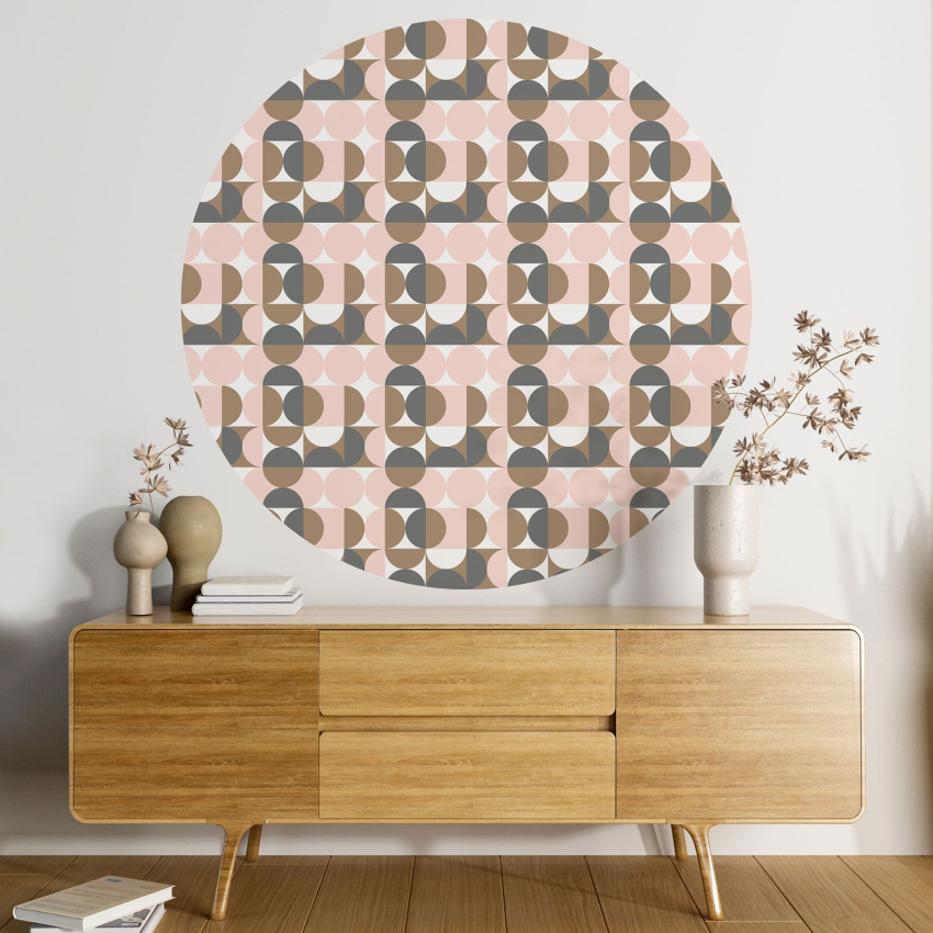 Papier peint rond / cercle - Motif géométrique - 099