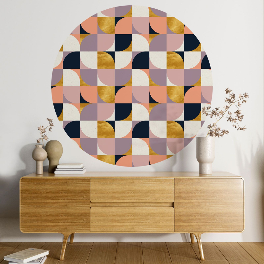 Papier peint rond / cercle - Motif géométrique - 128