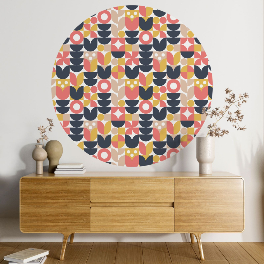 Papier peint rond / cercle - Motif géométrique - 174