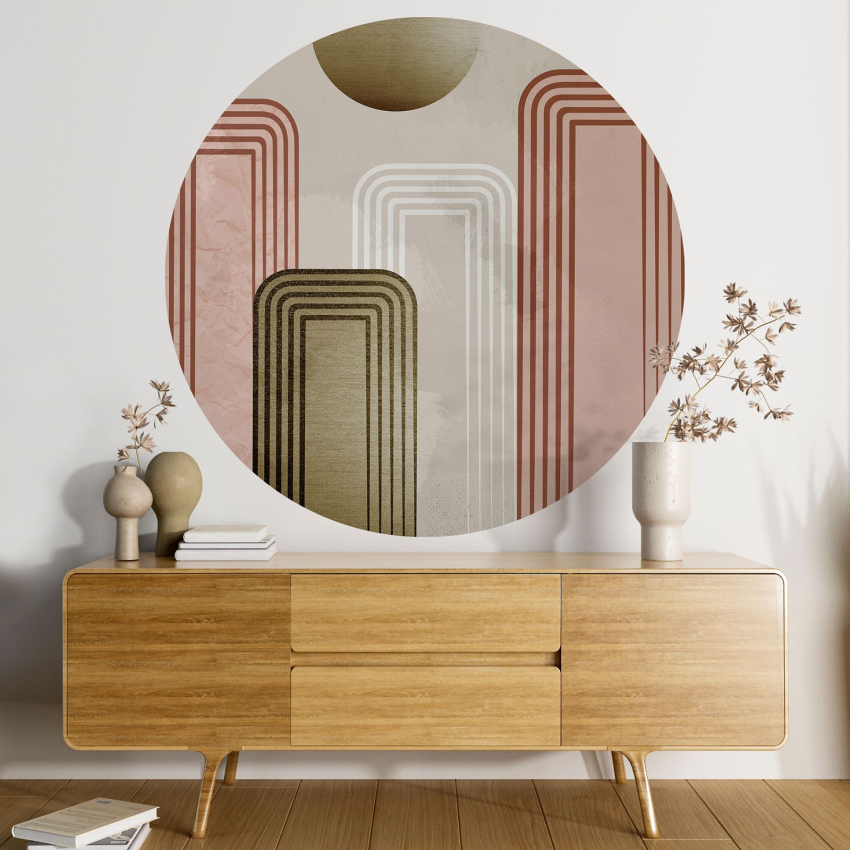 Papier peint rond / cercle - Motif géométrique