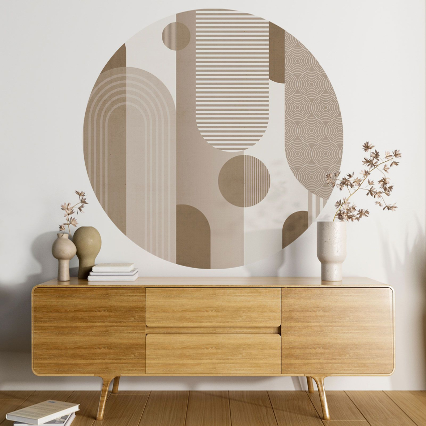 Papier peint rond / cercle - Motif géométrique