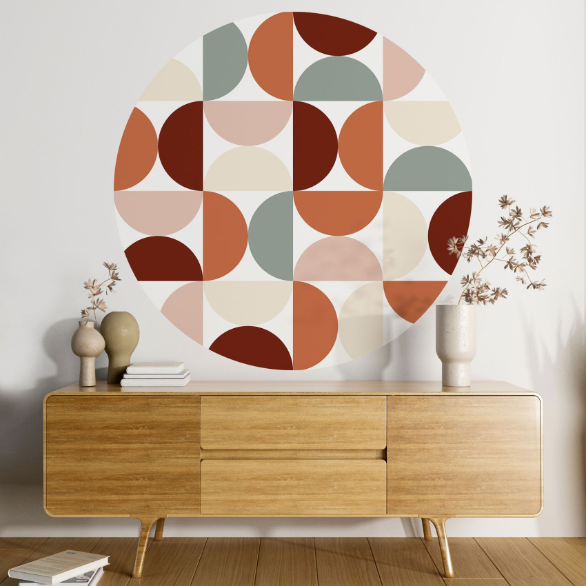 Papier peint rond / cercle - Motif géométrique